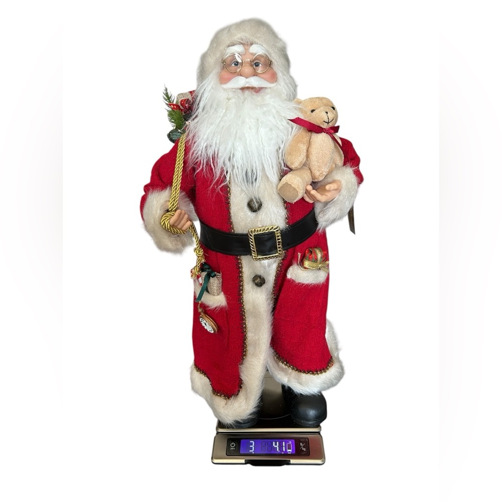 Christmas Holiday Decor Cozy Cute Santa Claus with Teddy NWT Nicholas Collection - Picture 10 of 10